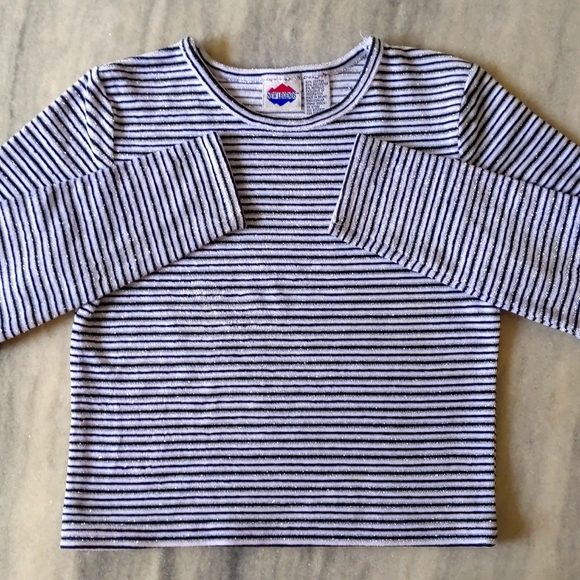 Girl's Top with stripes and sparkling. - Picture 1 of 3